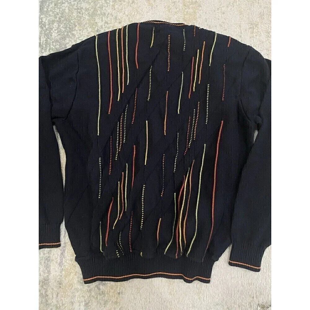 Norm Thompson Sweater Men L 3D Chunky Knit Textured Cosby